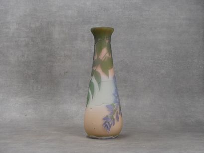 GALLE ETABLISSEMENT GALLE. Vase en verre multicouche à décor dégagé à l'acide de...
