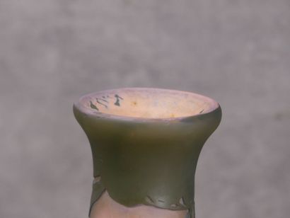 GALLE ETABLISSEMENT GALLE. Vase en verre multicouche à décor dégagé à l'acide de...