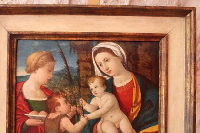 null Dans le goût de l'école italienne du XVIe siècle. Vierge à l'Enfant entourée...
