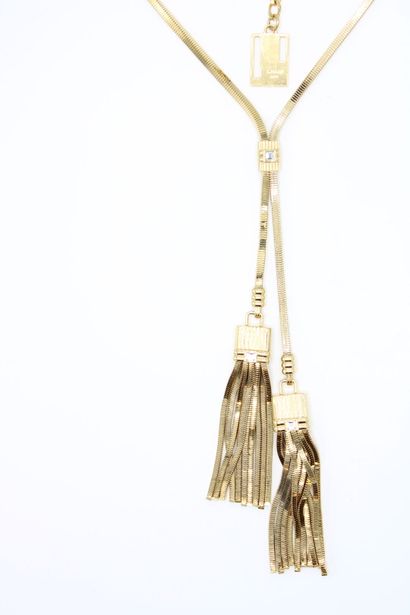 null LANVIN
Elie Top for Alber Elbaz
Fancy necklace in gold metal holding 2 tassels....