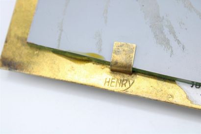 null Henry PERICHON (1910-1977)
Lot of two frames in gilded metal and glassware transformed...