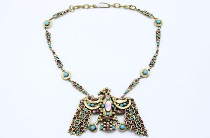 null Henry PERICHON (1910-1977)
Necklace in gilded metal composed of triangular links...
