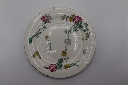 null CHAROLLES, Molin period. Meeting of a plate and a square dish in earthenware...