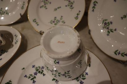 null Suite of five porcelain plates (Manufacture de Nast ?), XIXth century, decorated...