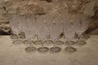null SAINT LOUIS, part of crystal service, Florence model, including eleven wine...