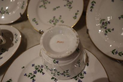 null Suite of five porcelain plates (Manufacture de Nast ?), XIXth century, decorated...