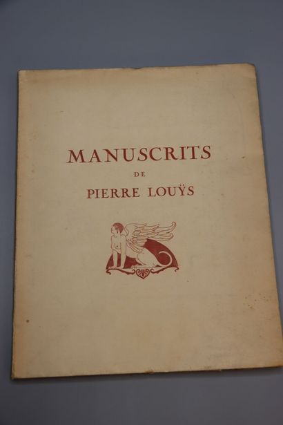 null [MANUSCRIPTS OF PIERRE LOUYS]

Catalog of manuscripts of Pierre LOUYS and various...