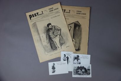 null Affair DREYFUS. Meeting of four issues of the newspaper "PSST...!" illustrated...