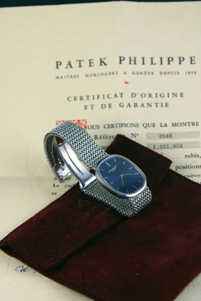 PATEK PHILIPPE Ellipse réf. 3546 circa 1974 Montre bracelet en or blanc 18k. Boitier...