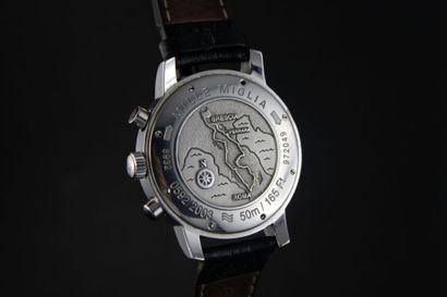 CHOPARD Mille Miglia réf. 8932 circa 2003 Chronographe bracelet en acier. Boitier...