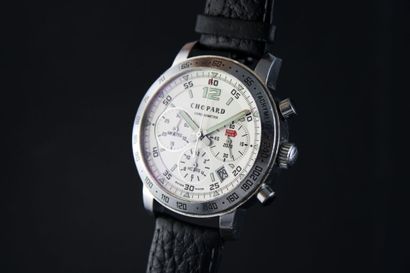 CHOPARD Mille Miglia réf. 8932 circa 2003 Chronographe bracelet en acier. Boitier...