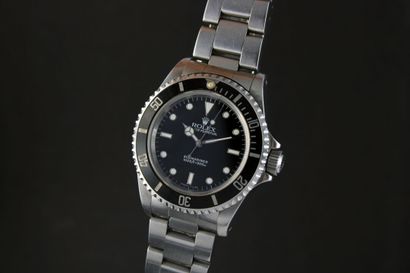 ROLEX Submariner réf.14060 circa 1997 Montre bracelet en acier. Boitier de plongée...