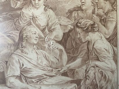 null Charles-Nicolas II COCHIN (1715-1790), La Justice fait prendre la plume, la...