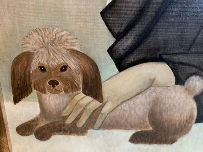 null THAMAR DE LETAY (XXe siècle), portrait de Georges Sédir, huile sur toile. Signé...