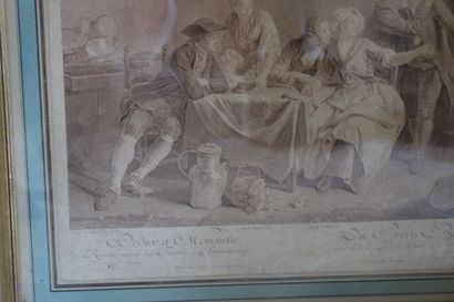 null D'après Étienne AUBRY (1745-1781), L'heureuse nouvelle, gravure. Dimensions:...