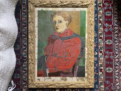 null Swiss school of the XXth century, portrait of a woman, gouache, signed 'Heckert'....