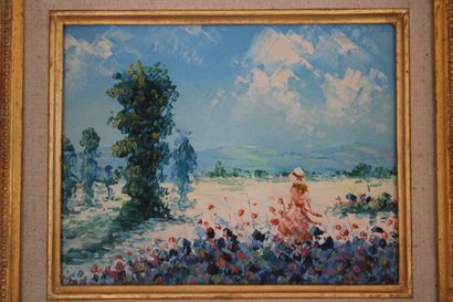 null École Française du début du XXe siècle, Paysages, deux huiles sur toile. 24...