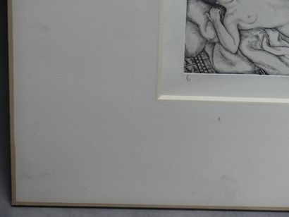 null Camille BERG (1904-1991), Femme allongée, lithograpgie. Signé en bas à droite,...