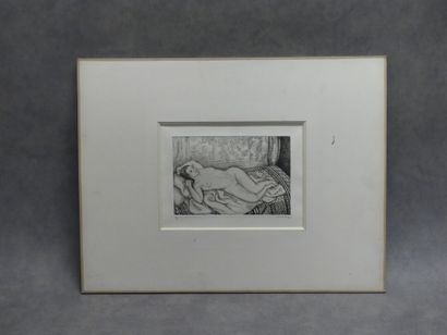 null Camille BERG (1904-1991), Femme allongée, lithograpgie. Signé en bas à droite,...