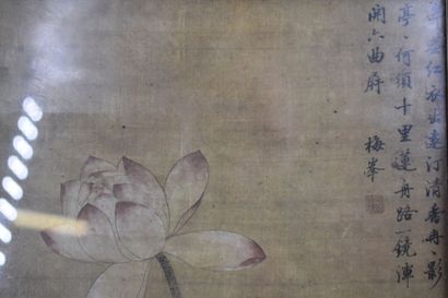 CHINE CHINE. 

Fleur, encre sur papier. Dimensions à vue : 37 x 22 cm