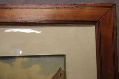 null Alex GAUMEL (XIXe siècle), Vue sur pont, aquarelle sur papier. Signé en bas...