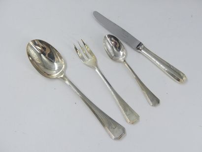 null CHRISTOFLE. Part of a silver plated household set of 46 pieces including: 12...