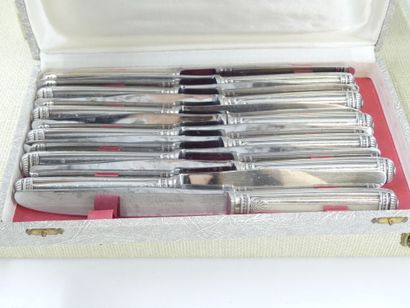 null CHRISTOFLE. Model Malmaison. Silver plated metal set of 75 pieces including:...