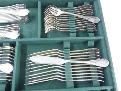null CHRISTOFLE. Model Marly. Silver plated metal set of 178 pieces including: 12...