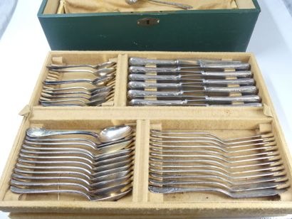 null CHRISTOFLE. Model Marly. Silver plated metal set of 109 pieces including: 12...