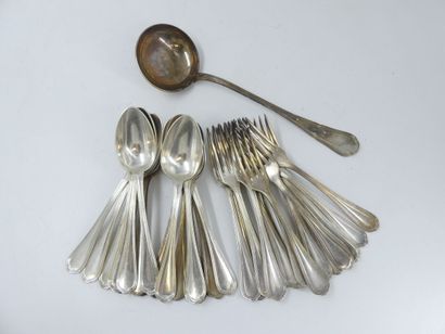 null CHRISTOFLE. Model Spatours. Silver plated metal set of 37 pieces including:...