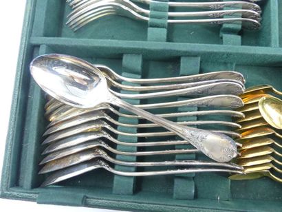 null CHRISTOFLE. Model Marly. Silver plated metal set of 178 pieces including: 12...