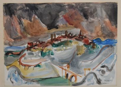 Roger TOLMER (1908-1988), Tolède, aquarelle...