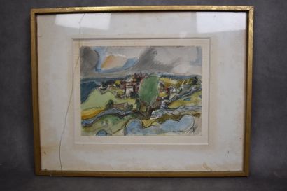 null Roger TOLMER (1908-1988), Haute Auvergne, aquarelle sur papier. Signé en bas...