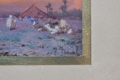 null Paul PASCAL. Le désert, aquarelle et gouache sur papier, encadré sous verre....