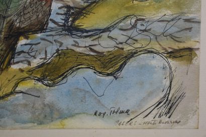 null Roger TOLMER (1908-1988), Haute Auvergne, aquarelle sur papier. Signé en bas...