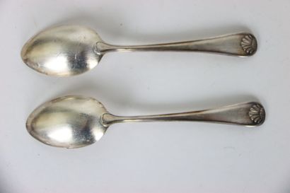 null Household. J.JACQUOT. Spoons with dessert to of style rocailles. In silver plated...
