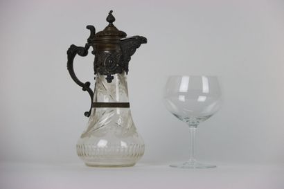 Large crystal decanter with decoration of...