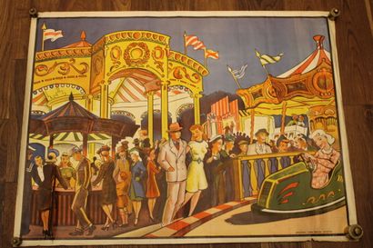 null [AFFICHE], Affiche La Fête Foraine, Leicester, Willsons Show Printers . Dimensions...