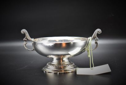 null Silver wedding cup with scroll handles and pedestal. 

Marked " JEANNE CHEVALIER...