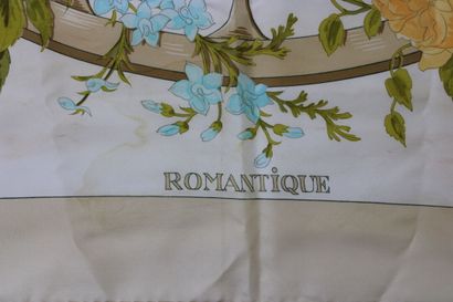 null HERMES. Model "Romantique". Silk square designed by Maurice Tranchant. Dimensions:...
