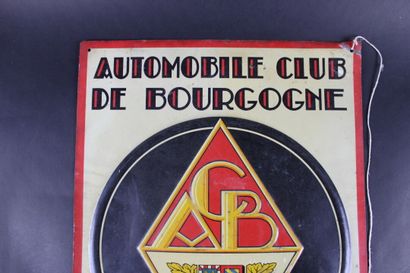 null [ADVERTISING], Lithographed sheet metal of the AUTOMOBILE CLUB DE BOURGOGNE,...