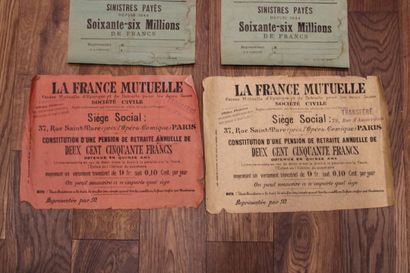 null Insurance Company LA CONFIANCE, LA FRANCE MUTUELLE. Coupons of subscriptions....