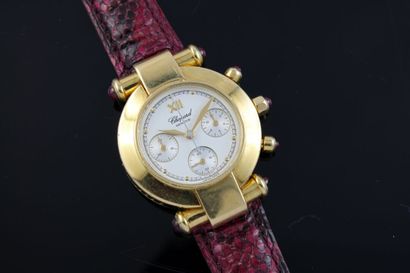 null CHOPARD réf.38/3225-2
Montre chronographe bracelet en or jaune 18k. Boitier...