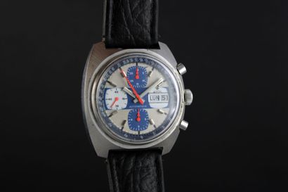 null AIRIN
Montre chronographe bracelet en acier. Boitier rond. Fond vissé. Manque...