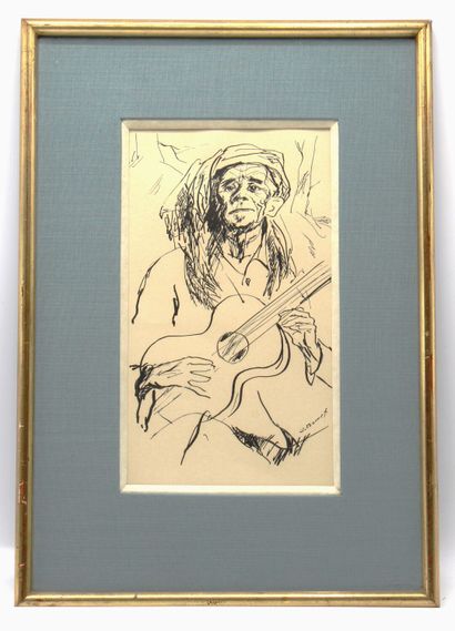 null Gaston BARRET (1910 - 1991)
The guitarist
Etching
Signed lower right, titled...