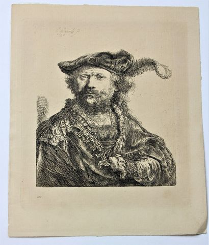 null REMRANDT VAN RIJN (1606-1669)
Faust.
Etching, beautiful late print, small removals...