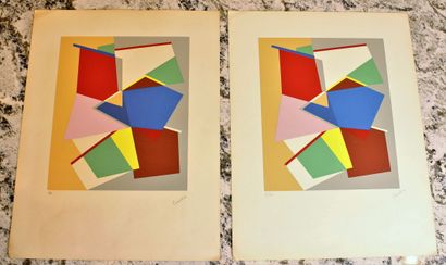 null Cicero DIAS (1907 - 2003)
Untitled.
Two identical serigraphs in colors bearing...