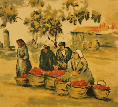 null ZAROU (1930 - 2013)
The fruit sellers
Lithograph
Signed lower right
51 x 66...