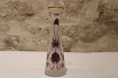 An Art Deco period enamelled glass vase with...