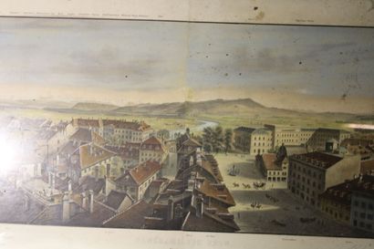 null After R. Hubert, panorama of Bern, view of the prison tower, lithograph. Dimensions:...